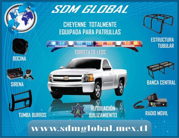 EQUIPO EQUIPAMIENTO CONVERSIÓN DE PATRULLAS SUBSEMUN CON EQUIPO MARCA WHELEN SDM GLOBAL MÉXICO UNIDADES MÓVILES GRÚAS AMBULANCIAS TORRETA SIRENA BOCINA ROLL BAR BURRERA TUMBA BURROS RADIO GPS SISTEMA DE TRANSITO INFRACIONES
