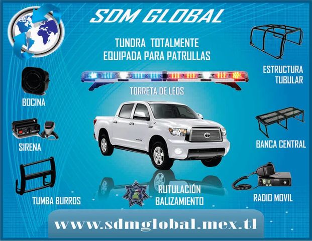 EQUIPO EQUIPAMIENTO CONVERSIÓN DE PATRULLAS SUBSEMUN CON EQUIPO MARCA WHELEN SDM GLOBAL MÉXICO UNIDADES MÓVILES GRÚAS AMBULANCIAS TORRETA SIRENA BOCINA ROLL BAR BURRERA TUMBA BURROS RADIO GPS SISTEMA DE TRANSITO INFRACIONES