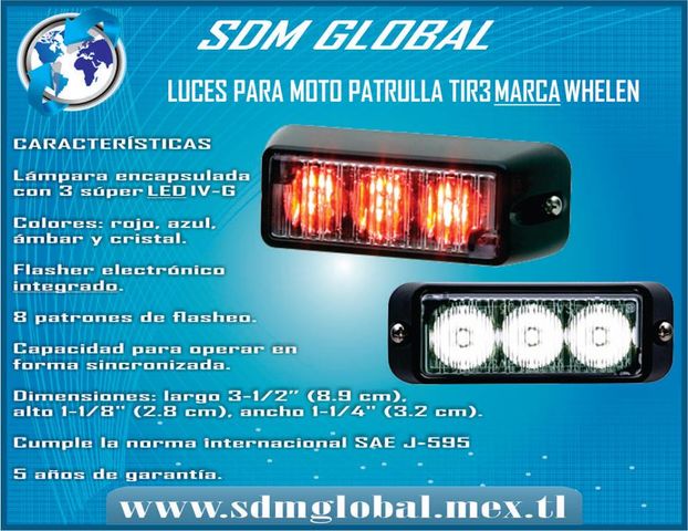 CONVERSIÓN EQUIPAMIENTO PATRULLAS AMBULANCIAS VENTA UNIFORMES PARA POLICÍA EQUIPO TORRETA MARCA WHELEN MEXICO SDM GLOBAL UNIDADES MÓVILES TODO PATRULLAS