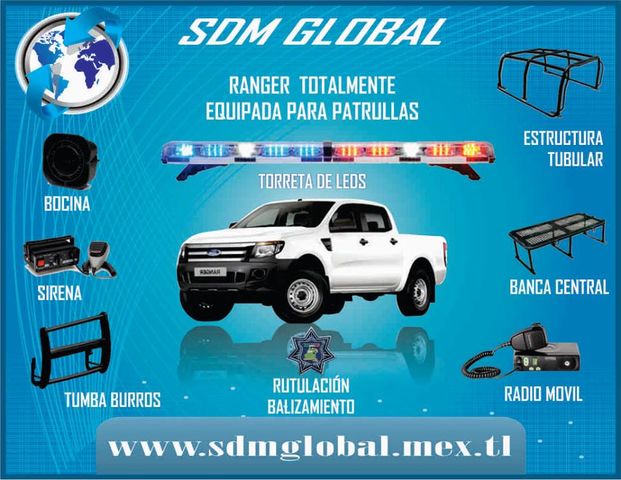 EQUIPO EQUIPAMIENTO CONVERSIÓN DE PATRULLAS SUBSEMUN CON EQUIPO MARCA WHELEN SDM GLOBAL MÉXICO UNIDADES MÓVILES GRÚAS AMBULANCIAS TORRETA SIRENA BOCINA ROLL BAR BURRERA TUMBA BURROS RADIO GPS SISTEMA DE TRANSITO INFRACCIONES